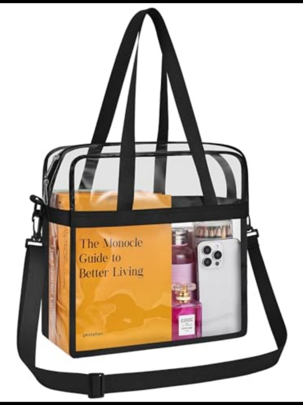 Clear PVC Tote Bag 12x6x12 Stadium Approved Zipper Gym Concert